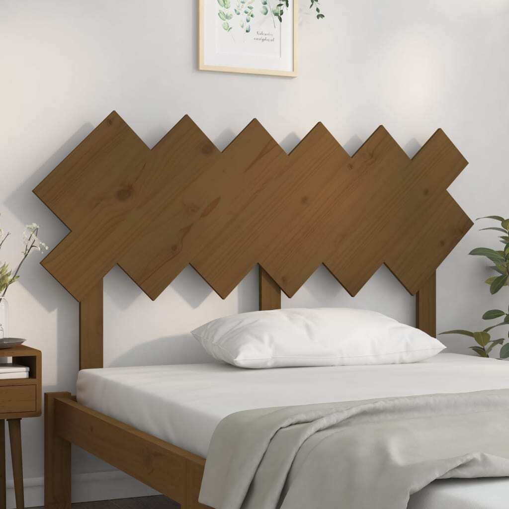 vidaXL Bett Kopfteil Honigbraun 132x3x81 cm Massivholz Kiefer - Kopfteil - Kopfteile - Bettkopfteil - Holzkopfteil