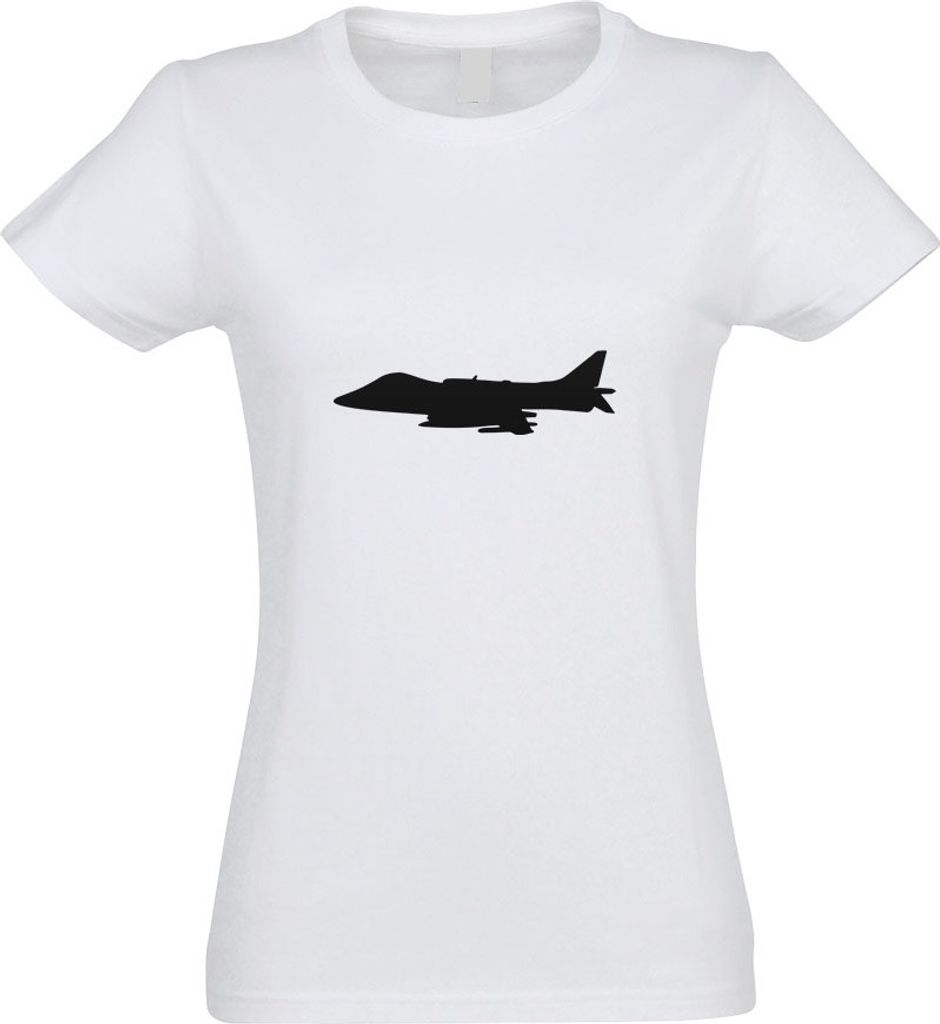 Kiwistar - T-Shirt tailliert - Damen - Weiss - Kampfflugzeuge Motiv 2 - mit Motiv Bedruckt - Funshirt Design - Sport - Freizeit - Damen - M