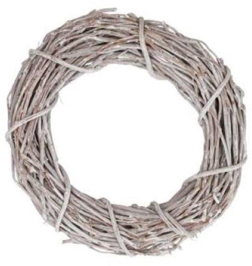 DBT Kranz Ländlich Naturmaterialien Grau-Weiß D 30cm H 7cm