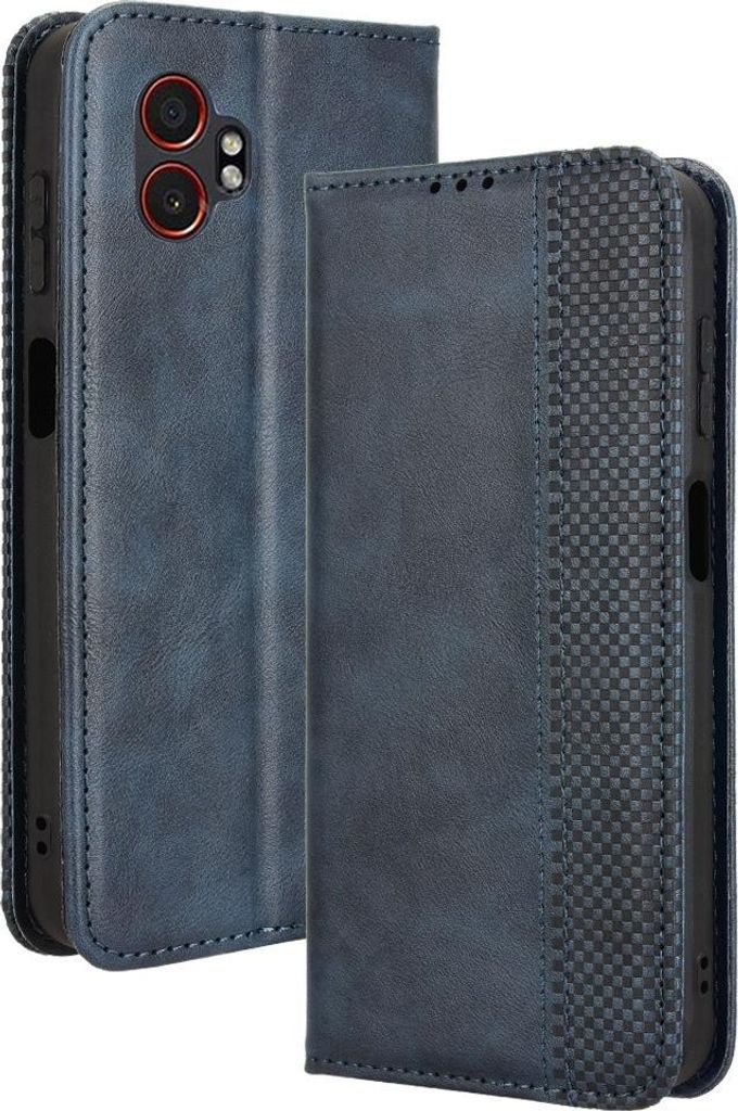 Samsung Galaxy Xcover 7 Pro Hülle - Coverup Vintage Style Klapphülle - Blau