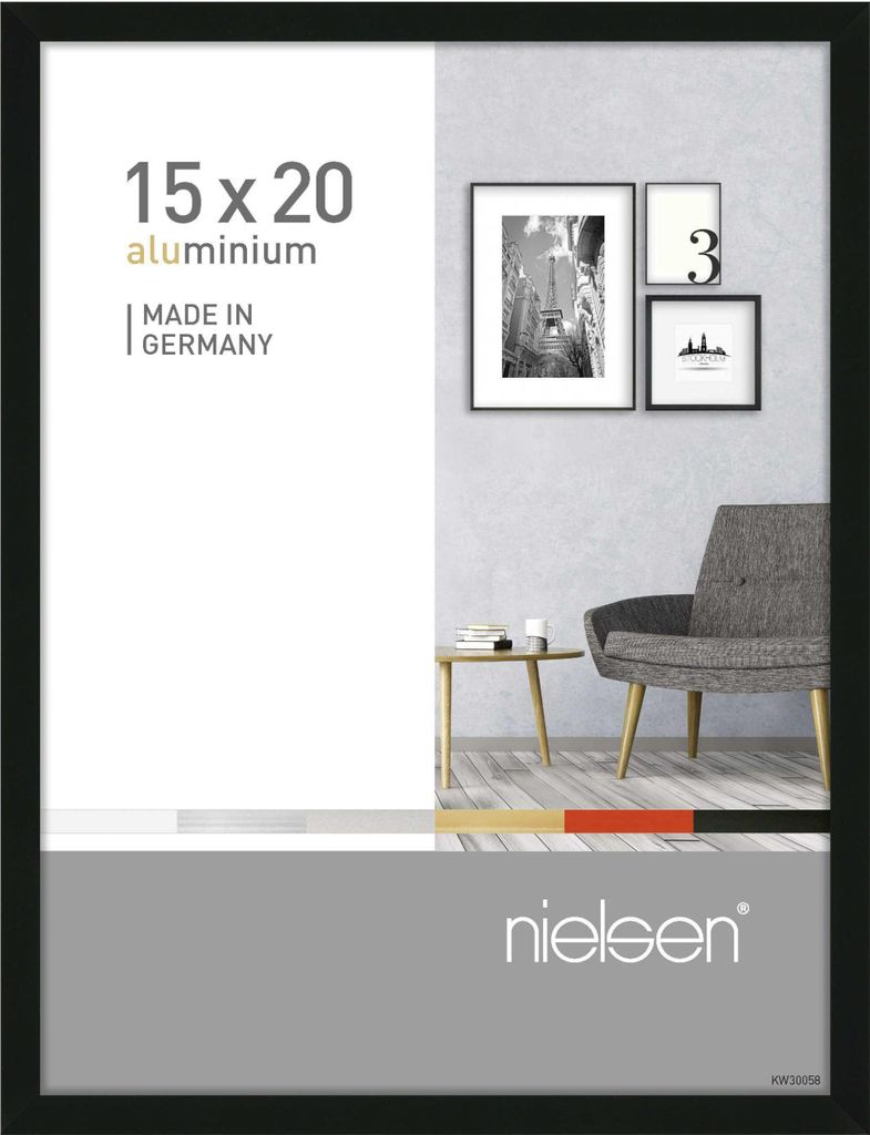 nielsen Aluminium Bilderrahmen Pixel, 15x20 cm, Schwarz