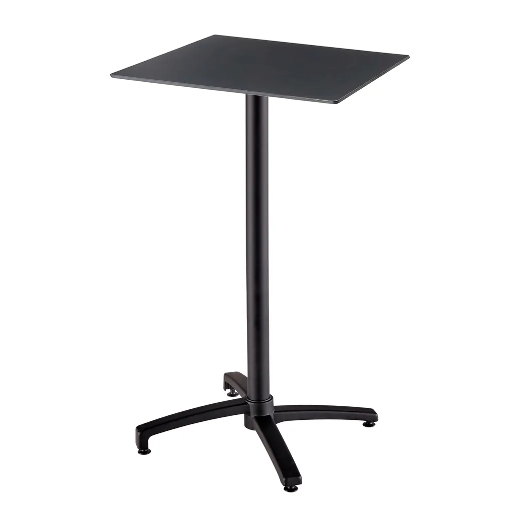 Mange-debout de jardin 60x60 cm noir inclinable pour terrasse et balcon