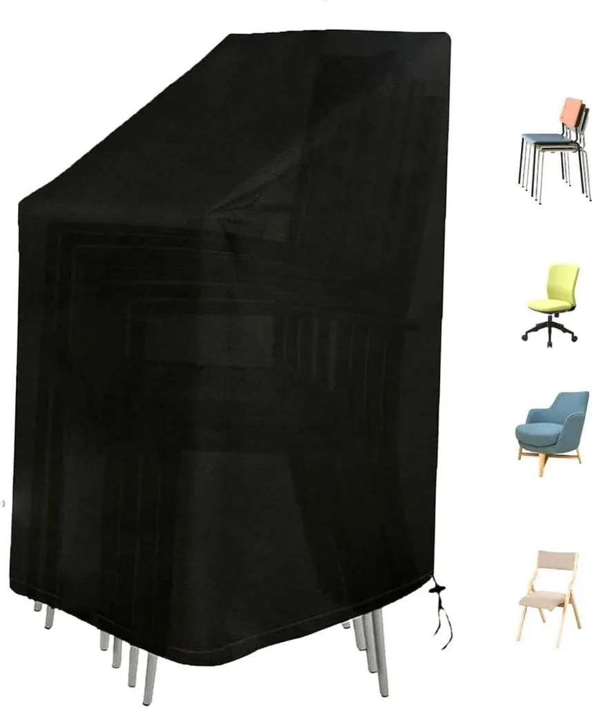 Housse de chaise jardin pour l'hiver imperméable 420D taille 75x75x120cm