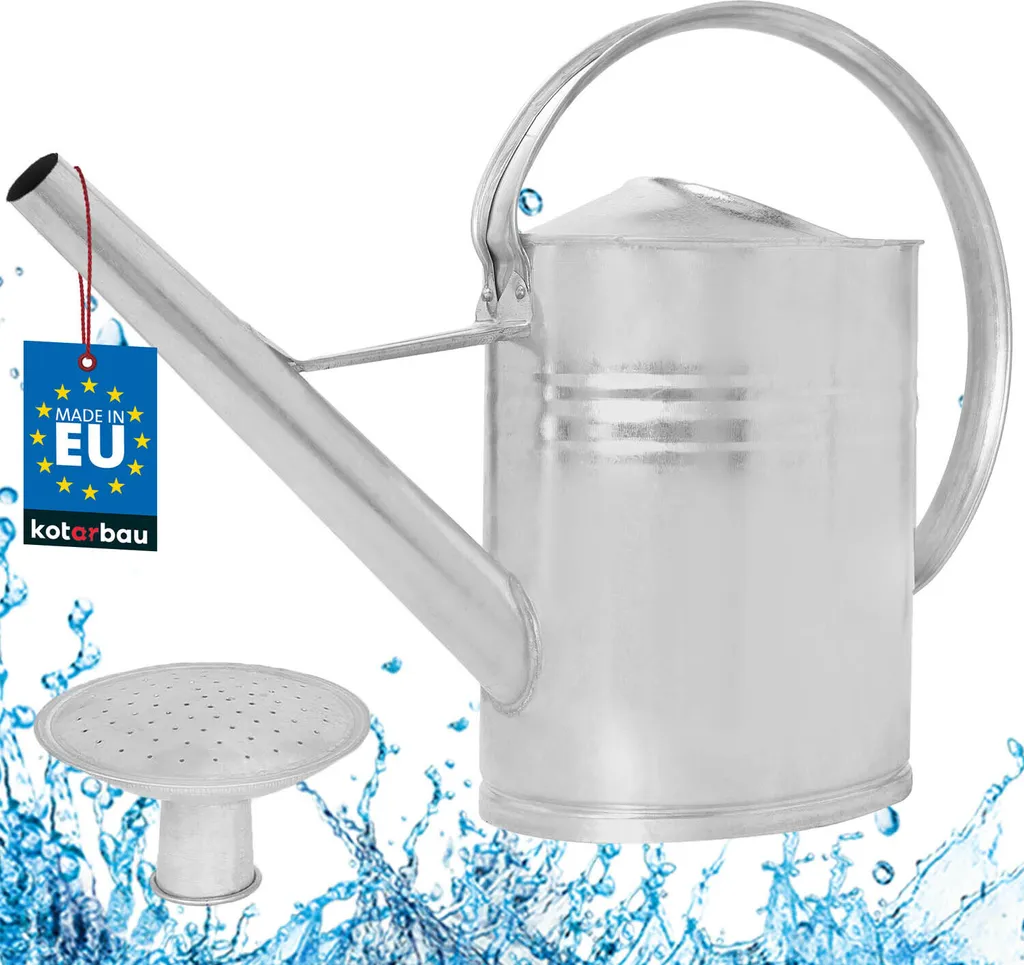 KOTARBAU® Arrosoir de Jardin 12 L en Acier Zingué avec Pomme Amovible