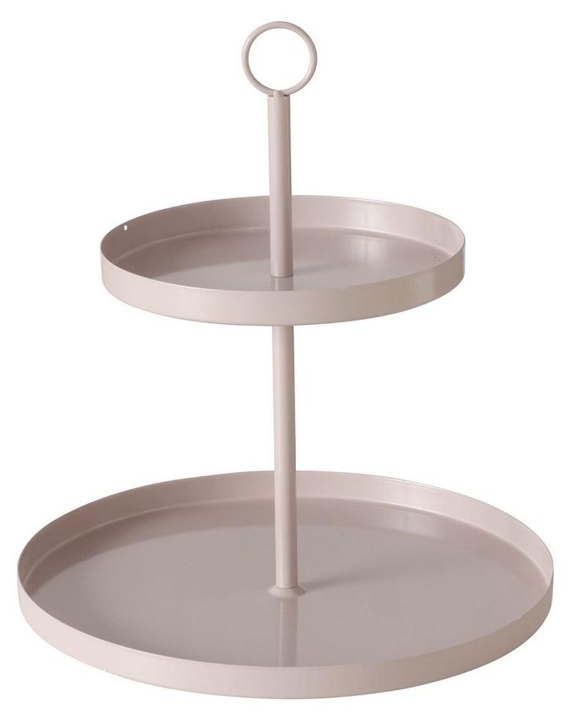 Etagere Samina 2 Ebenen Eisen H 33cm Ø 30cm beige Produktbild 