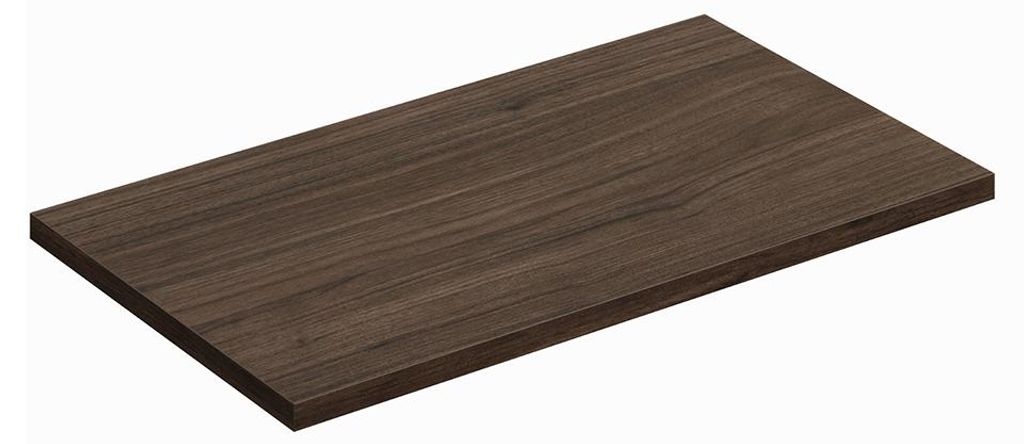 Badezimmer Waschtischplatte mit 80 cm Breite in Walnuss - TEMUCO-56-WALNUT