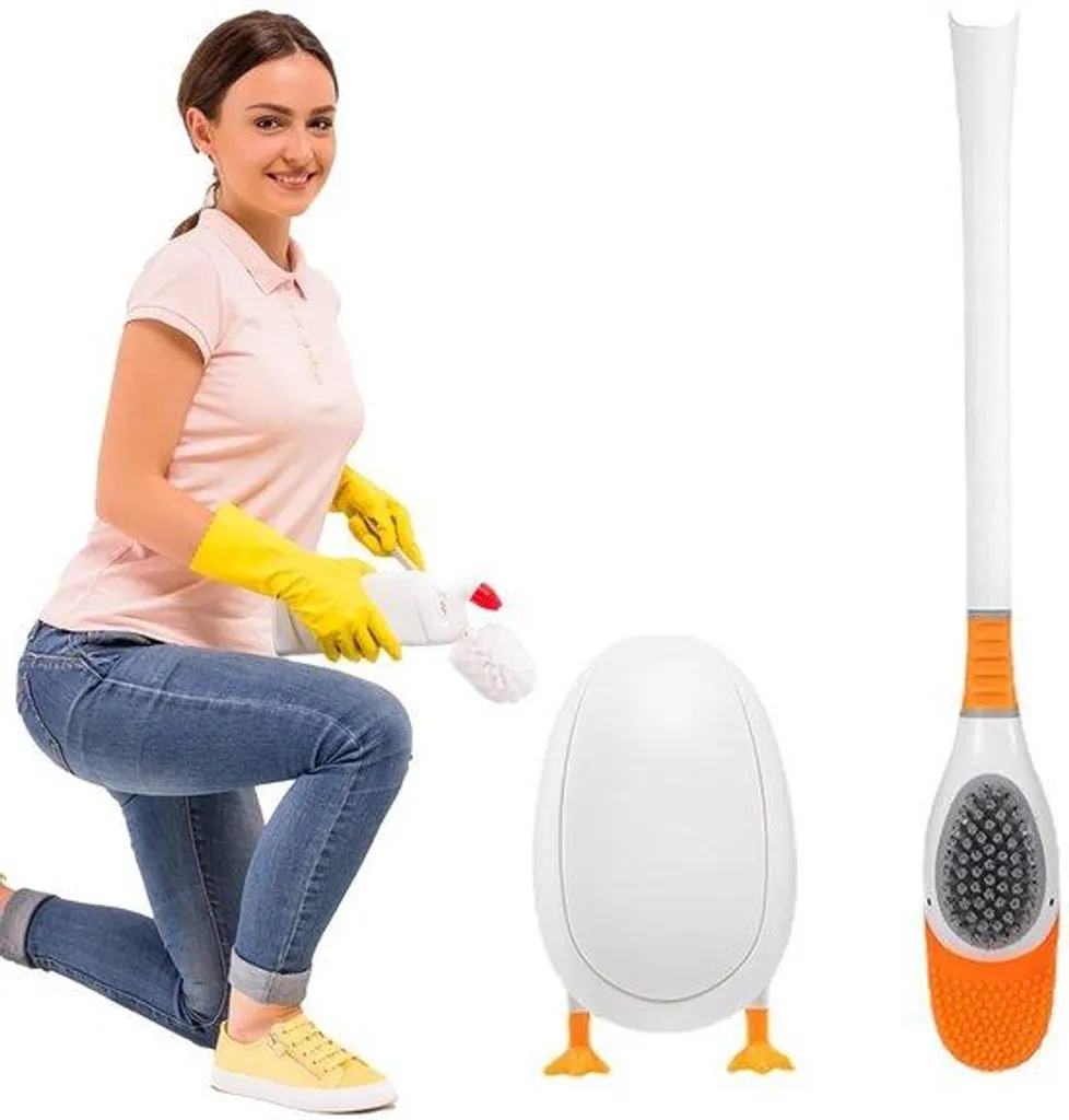 Brosse de toilettes oiseau peu encombrante pour baignoire et WC