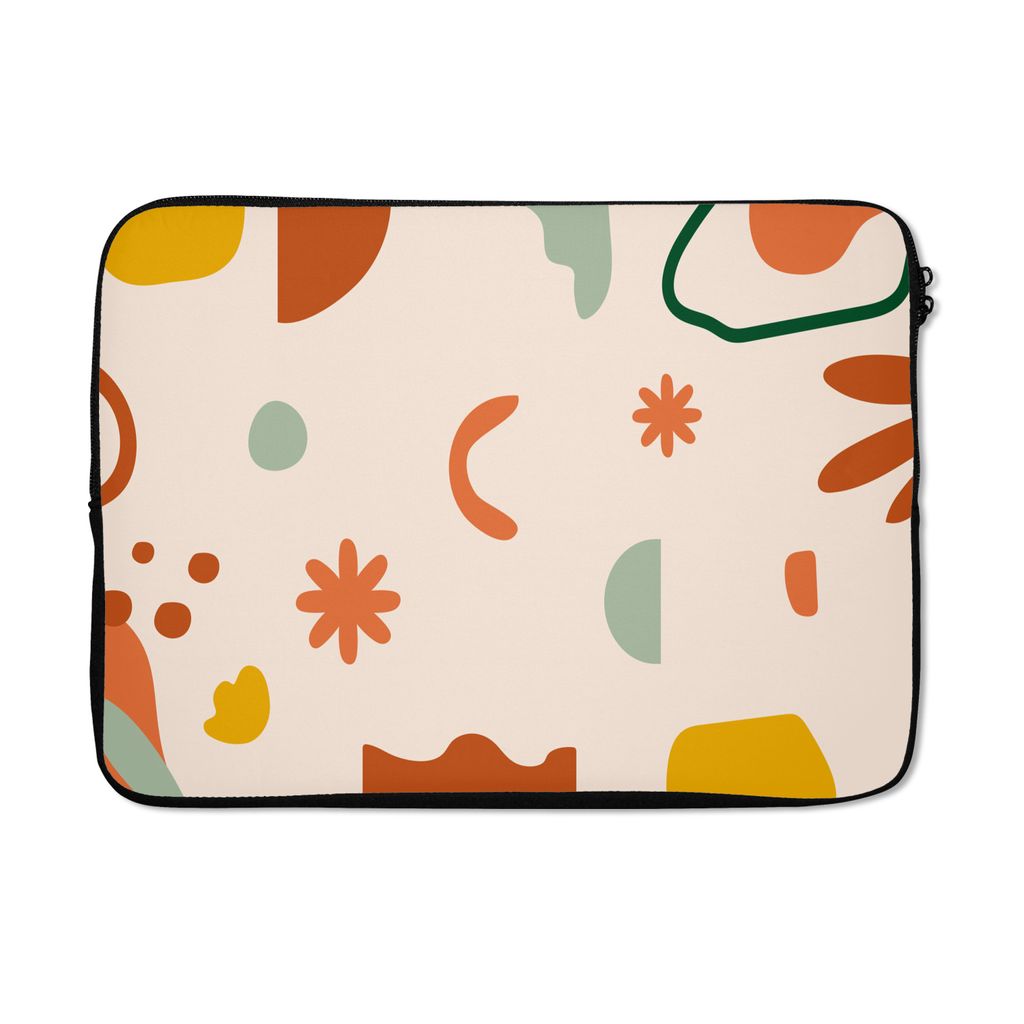 MuchoWow Laptop Hülle 14 ZollFormen - Muster - Blumen Laptoptasche - Laptoptasche - Stoßsicher - Schutzhaube