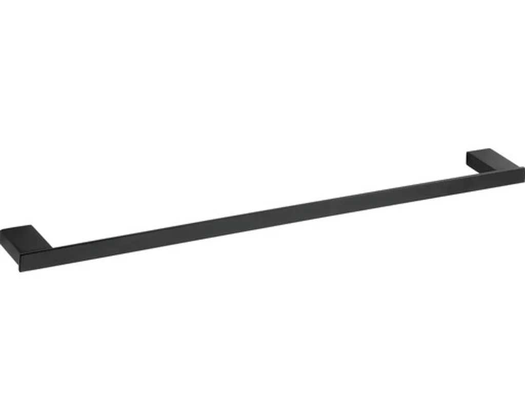 Barre de douche design NERO 60 cm en laiton noir pour drap de bain