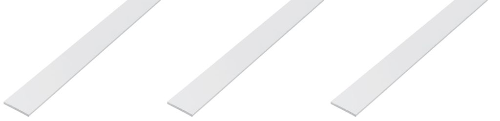 Alberts eco 3 x Flachstange, PVC, weiß, 25 x 2 mm, Länge 2 Produktbild 