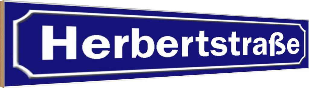 vianmo Holzschild 10x46 cm Herbertstraße Hamburg Straße Stadt