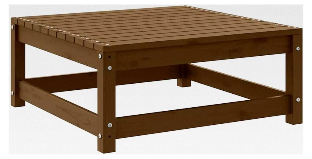 Gartenhocker 70x70x30 cm Honigbraun Massivholz Kiefer für Wohnzimmer, Terrasse, Garten, Balkon