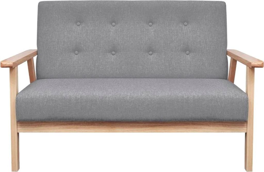vidaXL 2-Sitzer-Sofa Stoff Hellgrau Produktbild 