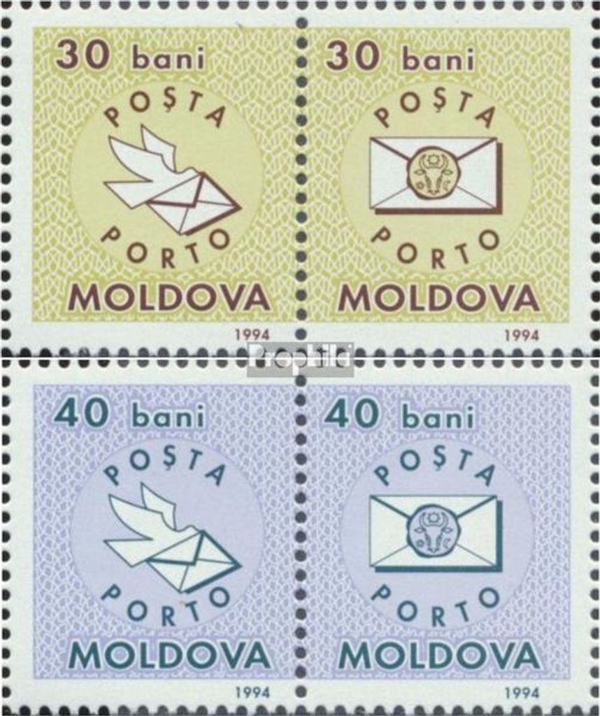 Briefmarken Moldawien 1994 Mi P1-P2 Paare (kompl.Ausg.) postfrisch Portomarken