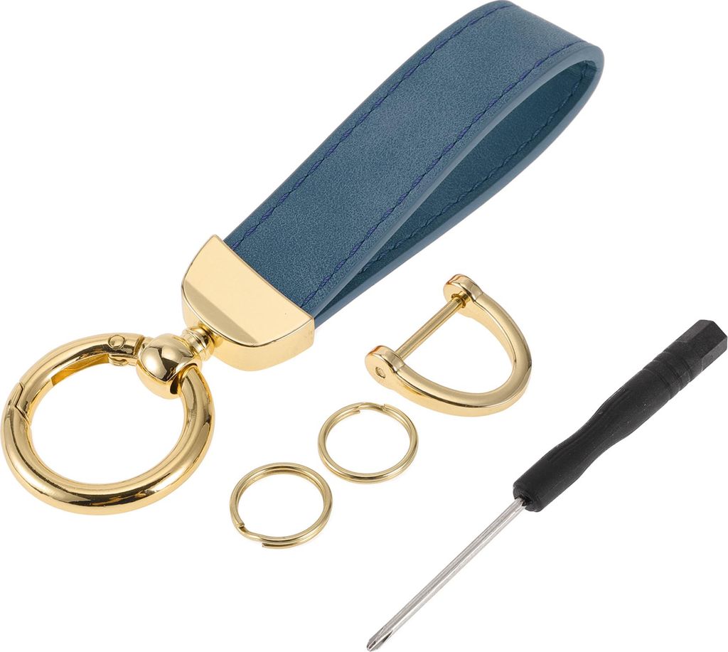 Autoschlüsselanhänger Universal Schlüsselanhänger mit Ring für Schlüsselanhänger für Zuhause für Frauen Zinklegierung Goldton, Blau 1 Set