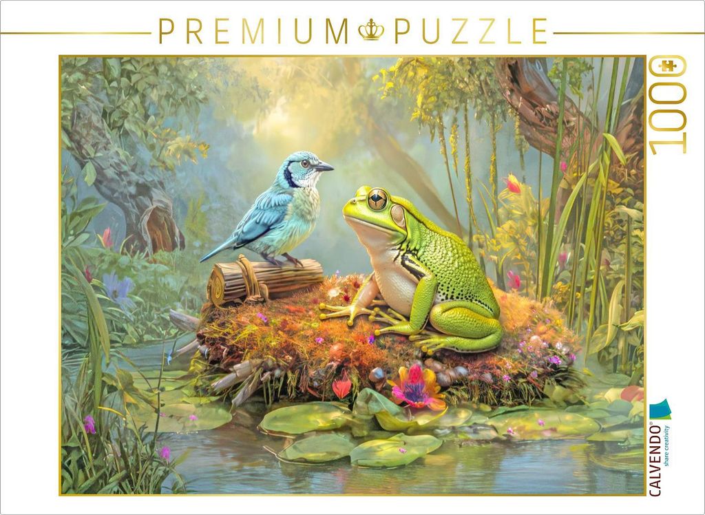 CALVENDO Puzzle Frösche | 1000 Teile Lege-Größe 64x48cm Foto-Puzzle für glückliche Stunden