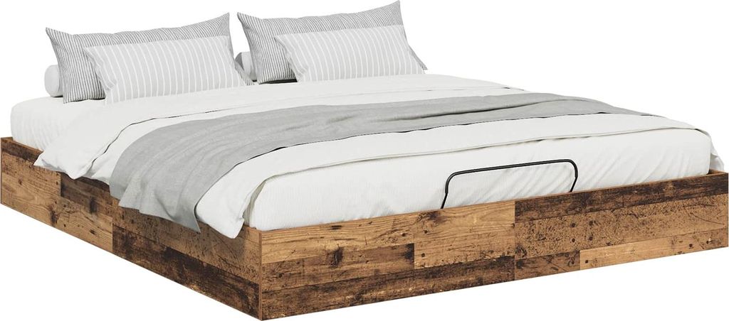 vidaXL Ottoman Bettgestell Altholz 203 x 180 x 25 cm Produktbild 