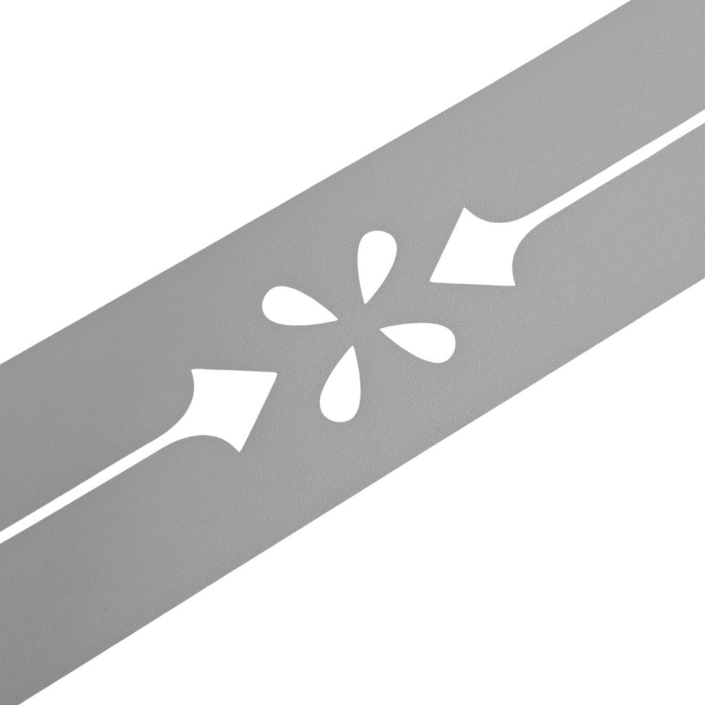 zaun|zu PREMIUM Nachbildung Verona: Sichtschutz mit Lasermuster für Doppelstabmatten Lichtgrau 2,55m