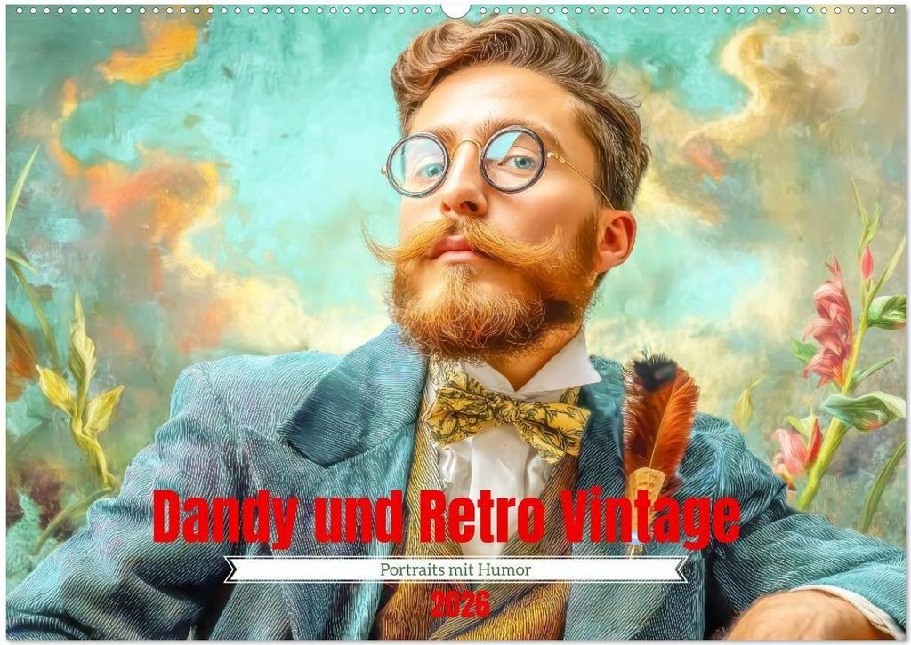 Dandy und Retro Vintage - Portraits mit Humor (Wandkalender 2026 DIN A2 quer), CALVENDO Monatskalender