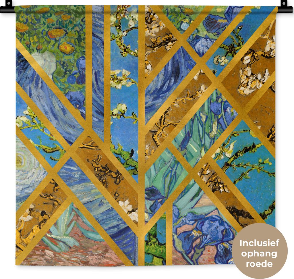 MuchoWow Wandteppich Wandbehang Van Gogh - Alte Meister - Kunst 60x60 cm Tapisserie Dekoration Wandtuch - Dekorationen - Wand Decke
