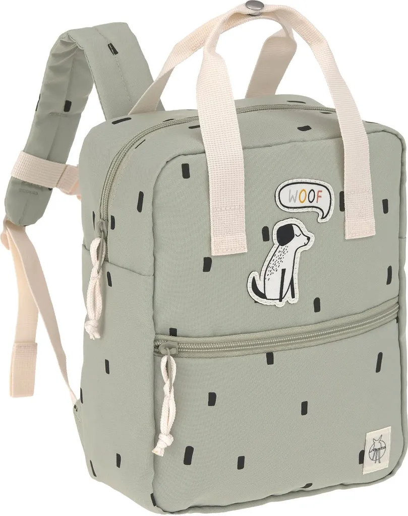 Sac à dos enfant Lässig Happy Prints en tissu déperlant olive durable