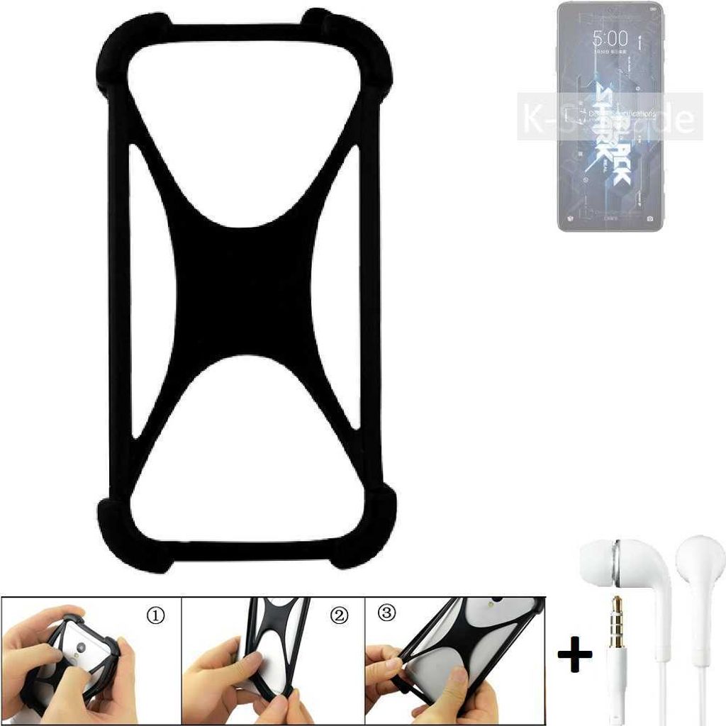 K-S-Trade Handy-Hülle + headphones kompatibel mit Xiaomi Black Shark 5 Schutz-Hülle Bumper Silikon Cover Case Silikoncase Silikonbumper TPU Softcase
