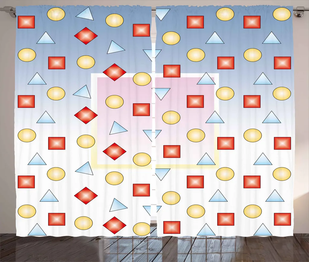 Rideau de salon 280x225 cm pour grande fenêtre motif moderne et rustique