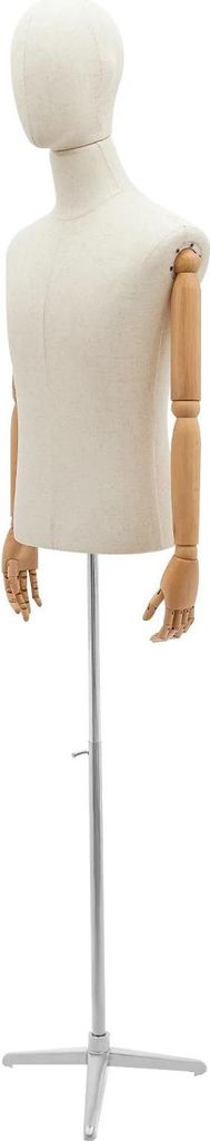 Herrenschneiderpuppe - Verstellbare Oberkörper-Schaufensterpuppe - Höhenverstellbar - Beweglicher Kopf, Arme und Finger - Kunststoff - Für Schne...
