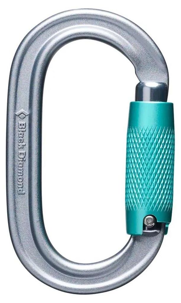 Black Diamond Oval Triple Lock, Tastensperre, Verschlusskarabiner, Oval, Grau, 23 kN, 7 kN