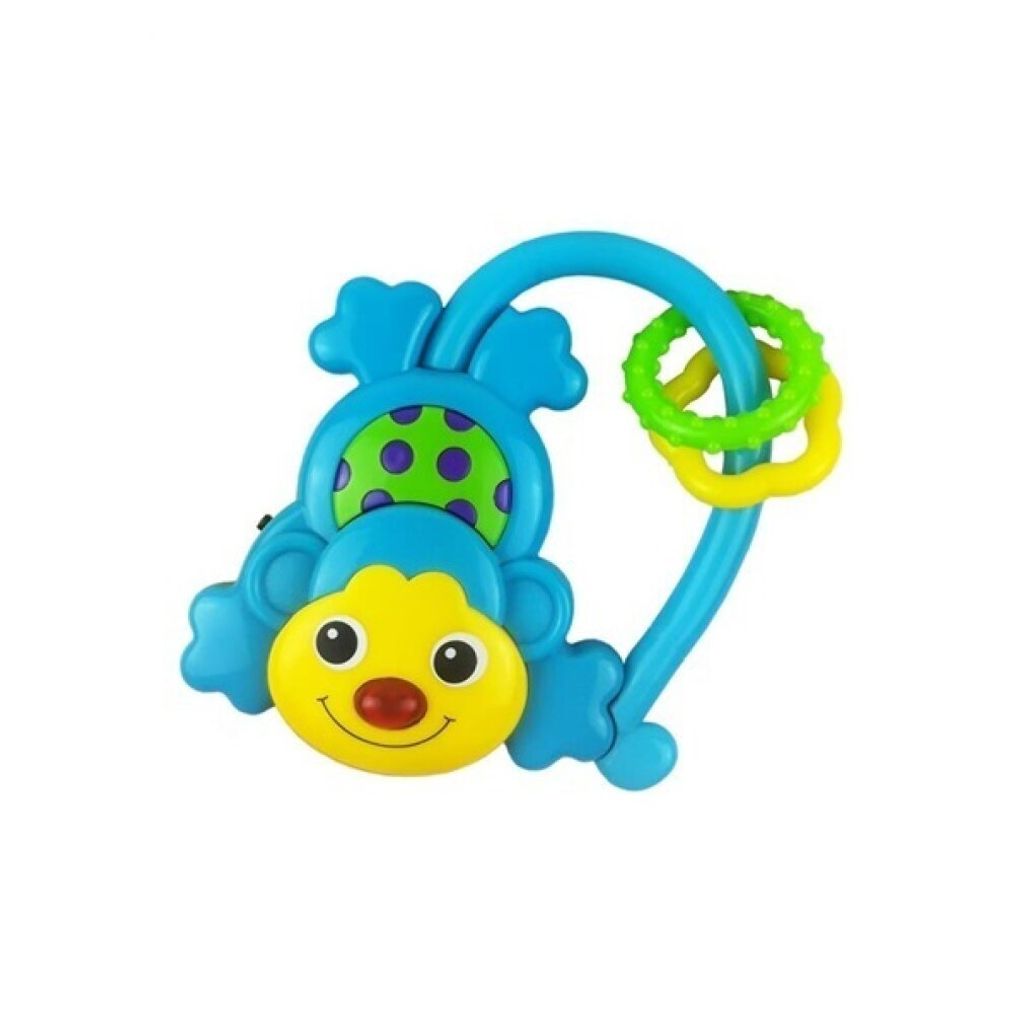Babyrassel mit Klang Baby Mix Monkey blau