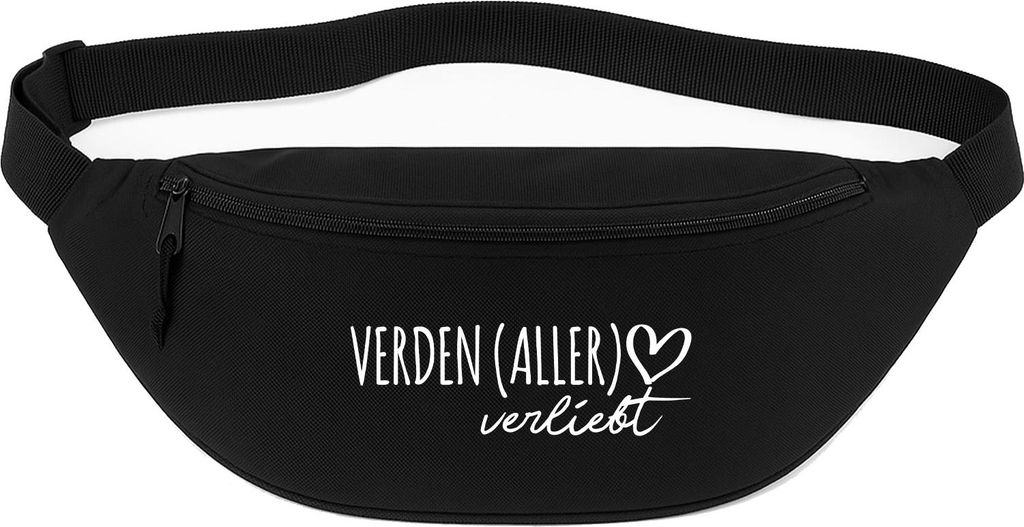 Huuraa Bauchtasche Verden Aller verliebt 2,5 Liter Black Polyester Crossbody Bag Geschenkidee