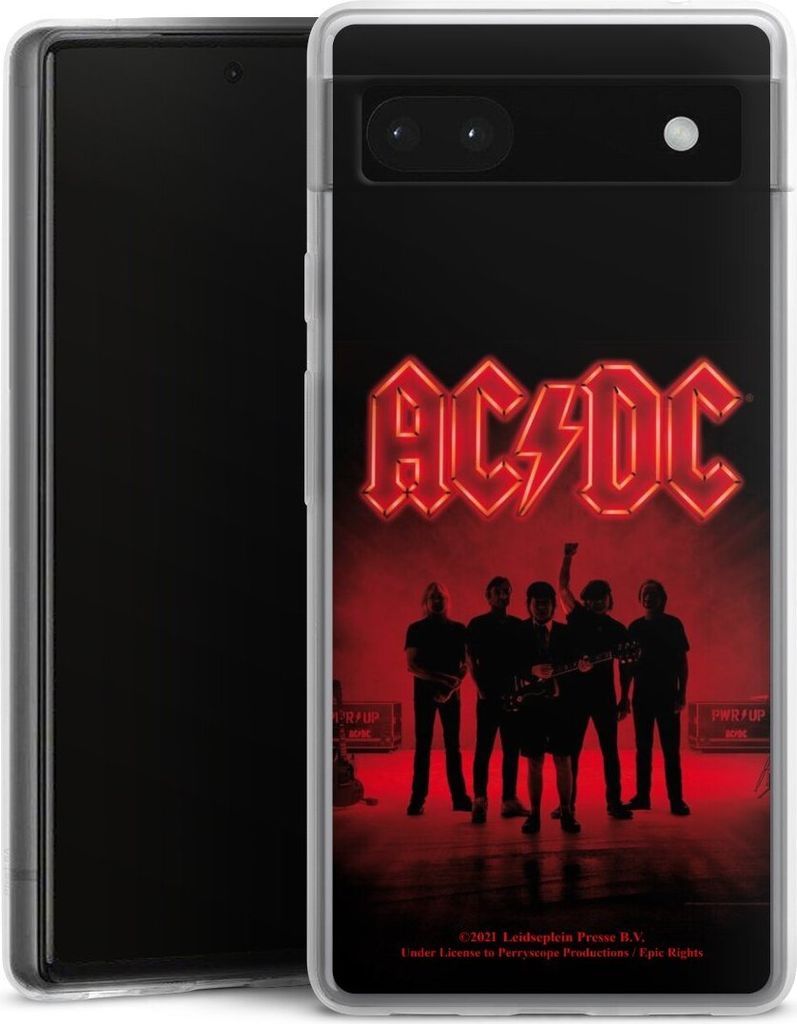 DeinDesign Slim Hülle für Google Pixel 6a Silikon Case Ultra Dünn Handyhülle ACDC Band Offizielles Lizenzprodukt