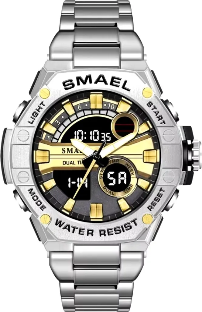 Montre Homme pour Sport et Travail SMAEL Efren Chic Argent Or KP35292