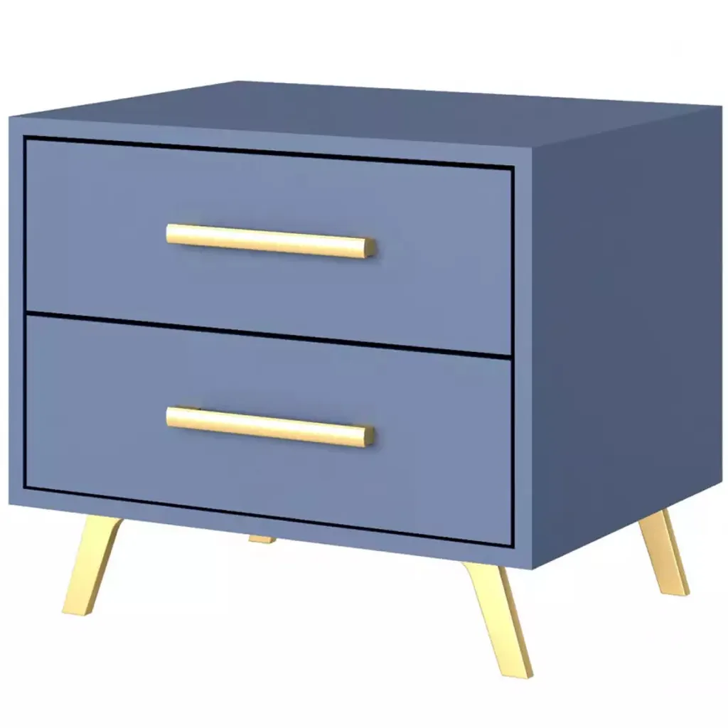 Table de chevet AGNESA bleu - Fini le désordre sur votre table de nuit