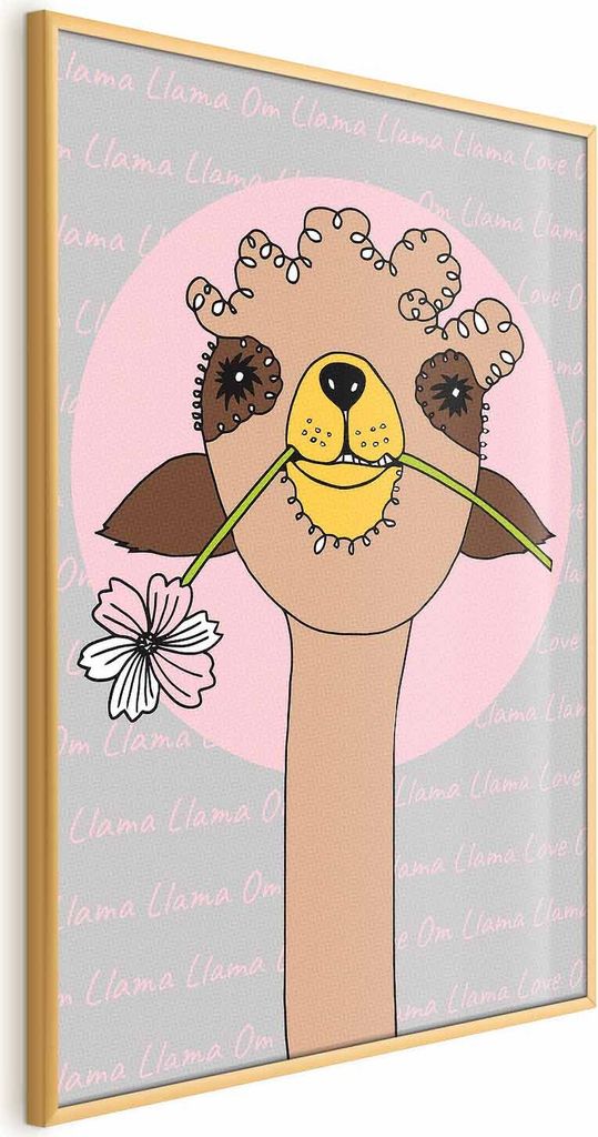 Posterpapier Poster - Cheerful Llama 60x90 cm Für Kinder e-A-0110-ao-a