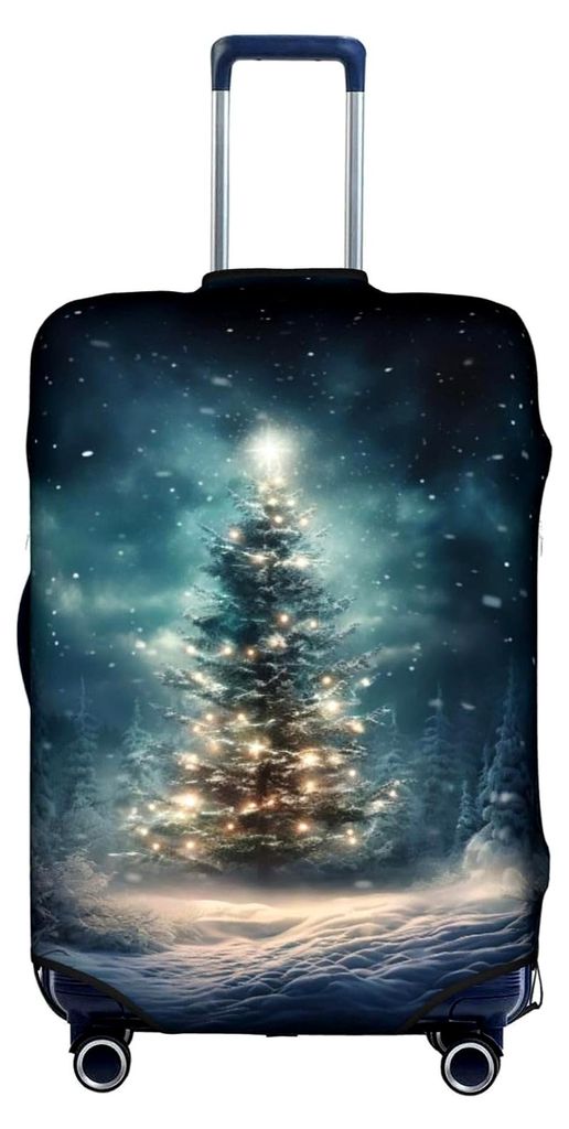 Gepäckabdeckung mit Weihnachtsbaum-Motiv, elastisch, für 45,7 - 81,3 cm (18 - 32 Zoll) Gepäck, Weiss/opulenter Garten, Small