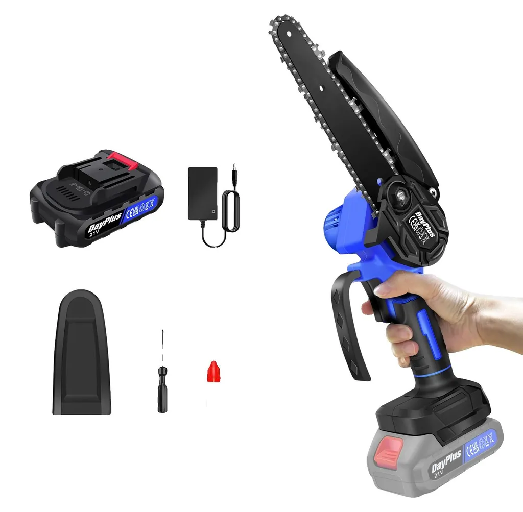 Mini tronçonneuse électrique 6 pouces 21V - Coupe de bois sans fil 2200 RPM