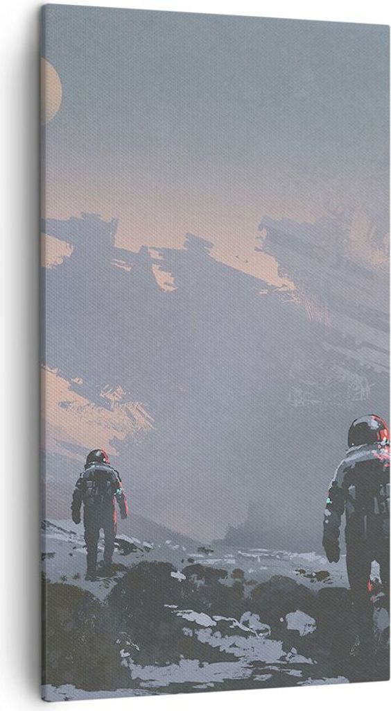 Bild auf Leinwand - Leinwandbild - Kosmos Planet - 45x80cm - Wand Bild - Wanddeko - Wandbilder - Leinwanddruck - Bilder - Kunstdruck - Wanddekorati...