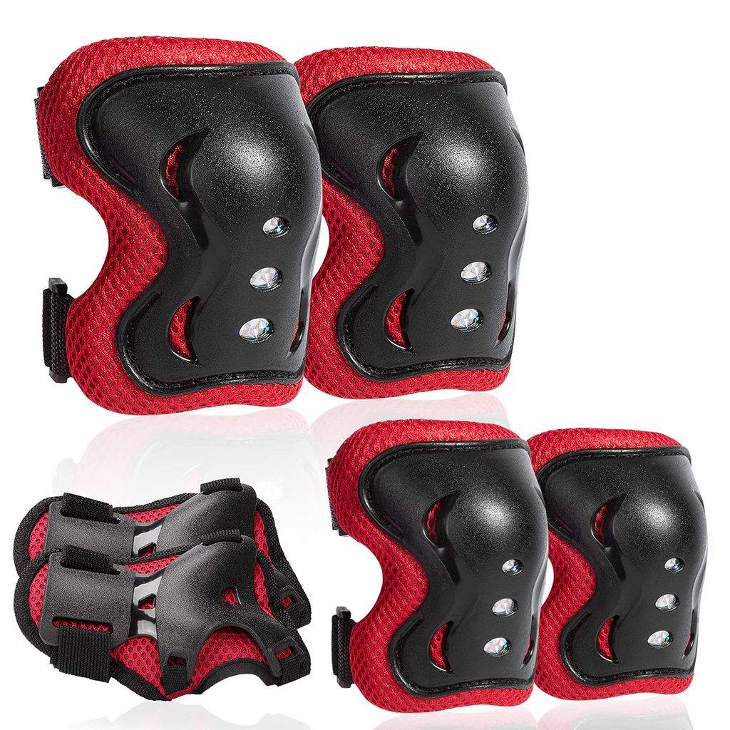 6tlg Kinder Schutzausrüstung Protektoren Set Handgelenke Knieschützer Skates 