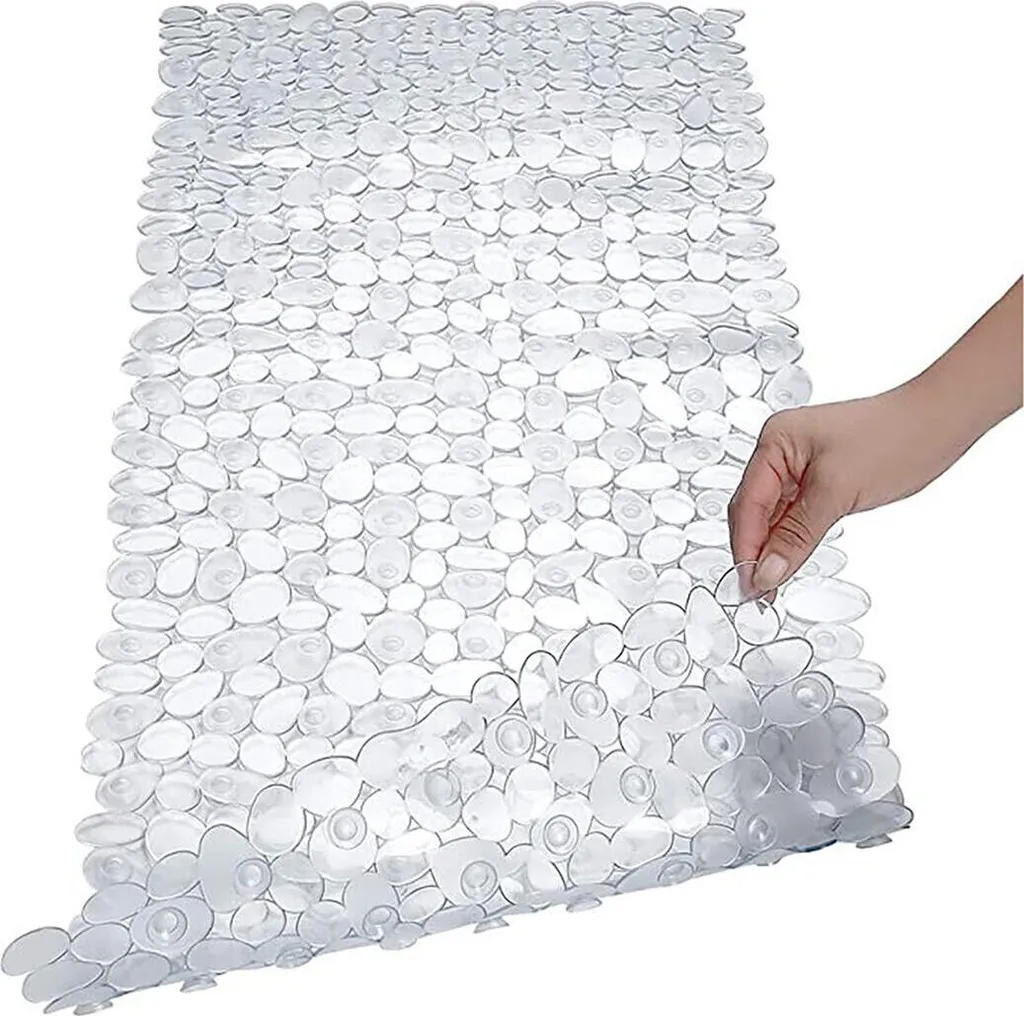 Tapis de douche antidérapant transparent 88x40 cm format rectangulaire