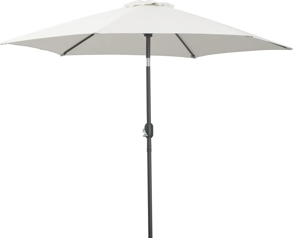 Parasol droit inclinable Outsunny crème Ø2,6m en aluminium et polyester