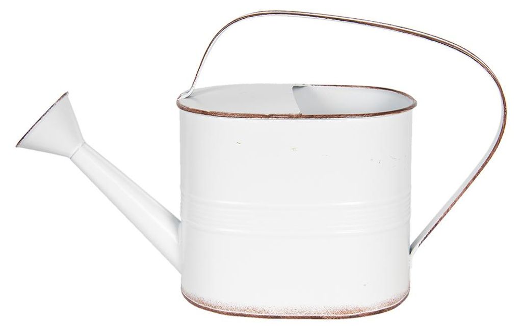 Clayre & Eef Dekoration Gießkanne 40x14x25 cm Weiß Metall Produktbild 