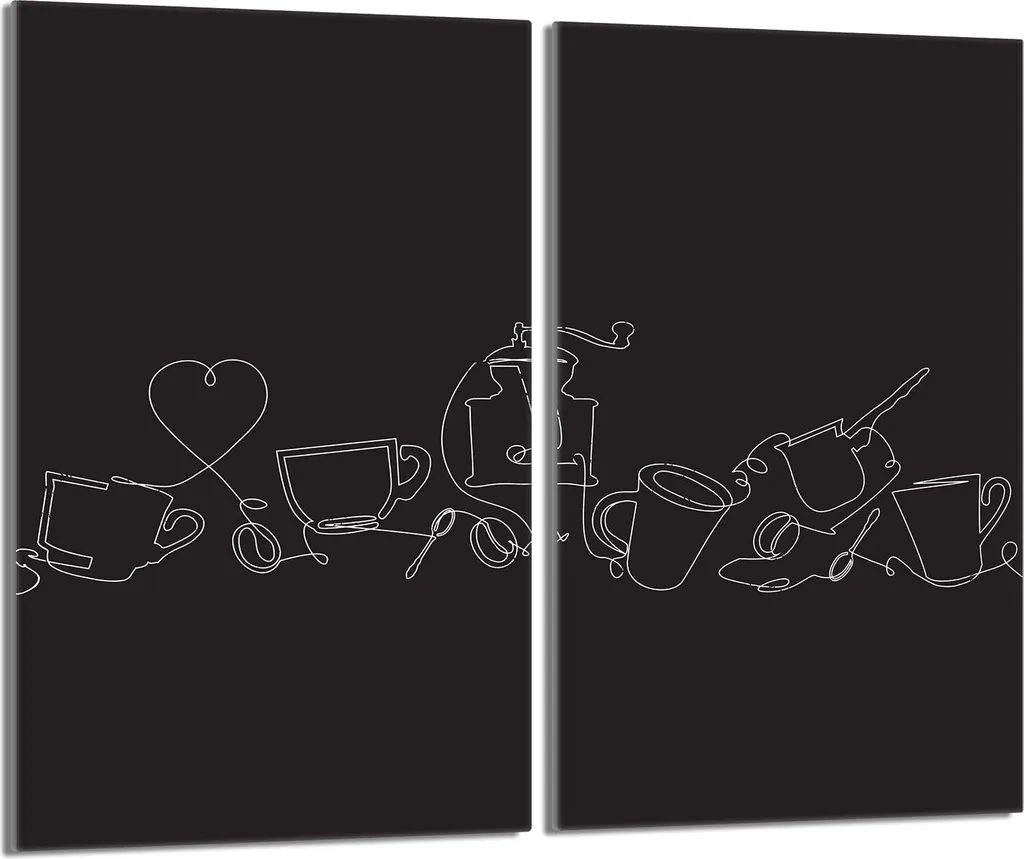 Copri Piano Cottura Vetro Nero 30x52 | Set 2 Pezzi Design Moderno
