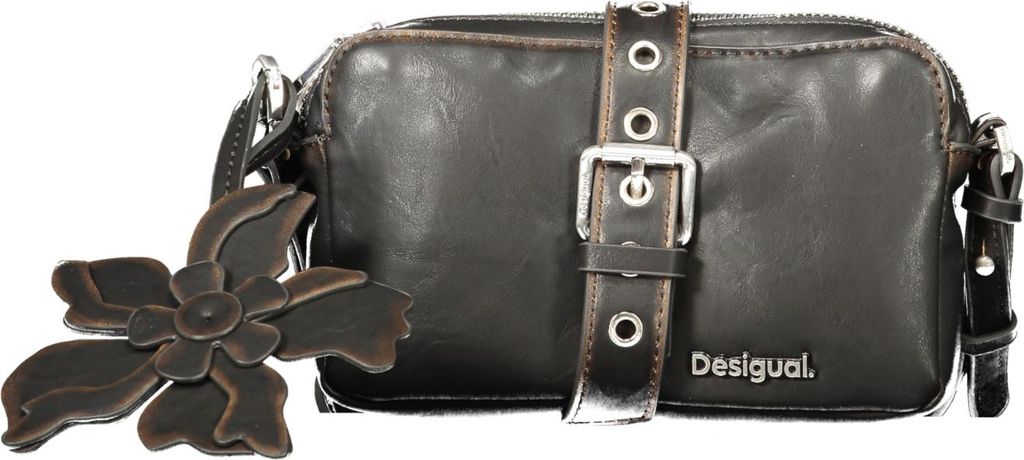 Braune Damenhandtasche mit verstellbarem Gurt & kontrastierenden Details