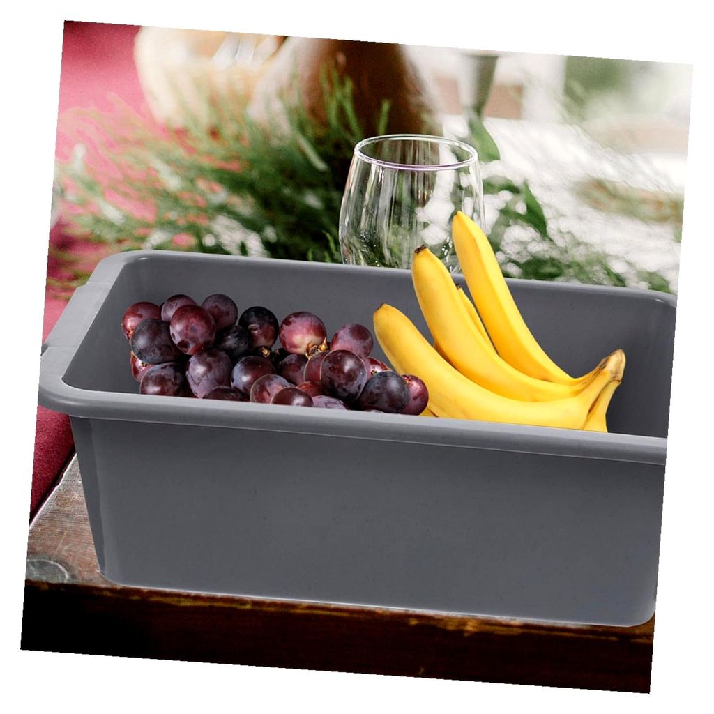 2 Stück Rechteckige Mehrzweck-Buswannen aus Robustem PP-Kunststoff mit Griffen 34x23,8x10,9cm für Gastronomie und Haushalt