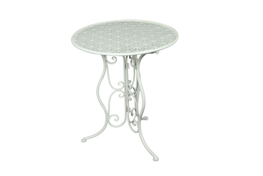 Gartentisch Beistelltisch Marmor Tisch 59 cm Bistrotisch Stehtisch Garten weiß 