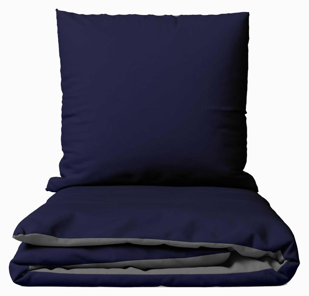 Mikrofaser Bettwäsche Set 155x220 cm Wendebettwäsche Blau Produktbild 