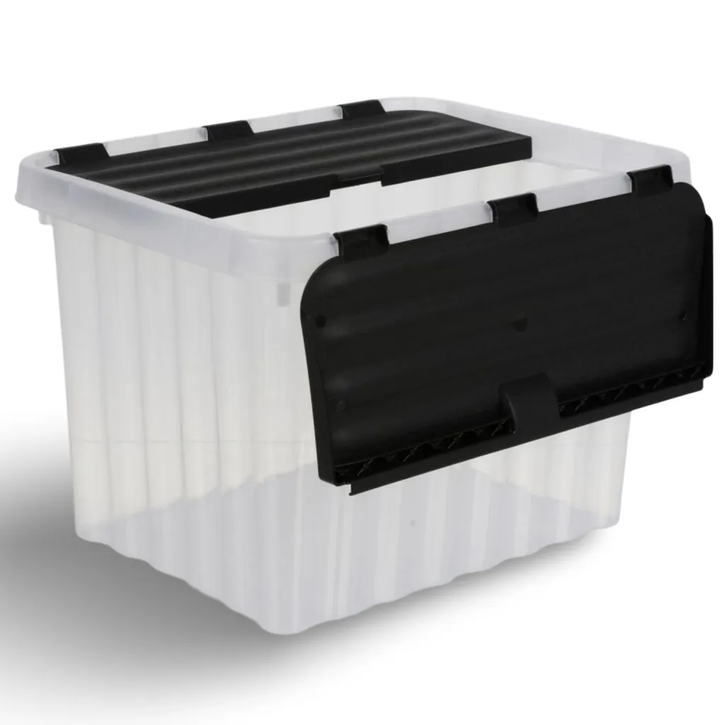 Boîte de rangement 10L transparente avec couvercle clipsable 30x23cm