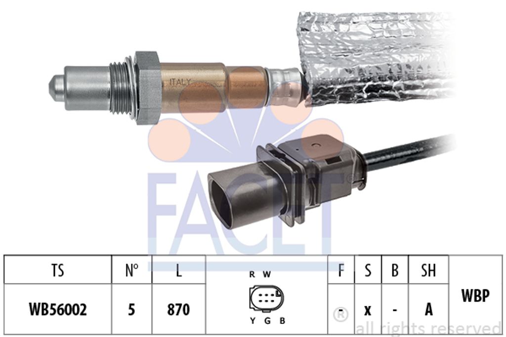 FACET Lambdasonde passend für MERCEDES-BENZ C-Klasse Limousine (W204) vor-Kat Beheizt Planarsonde Breitband-Lambda-Sonde 870mm 10.8483