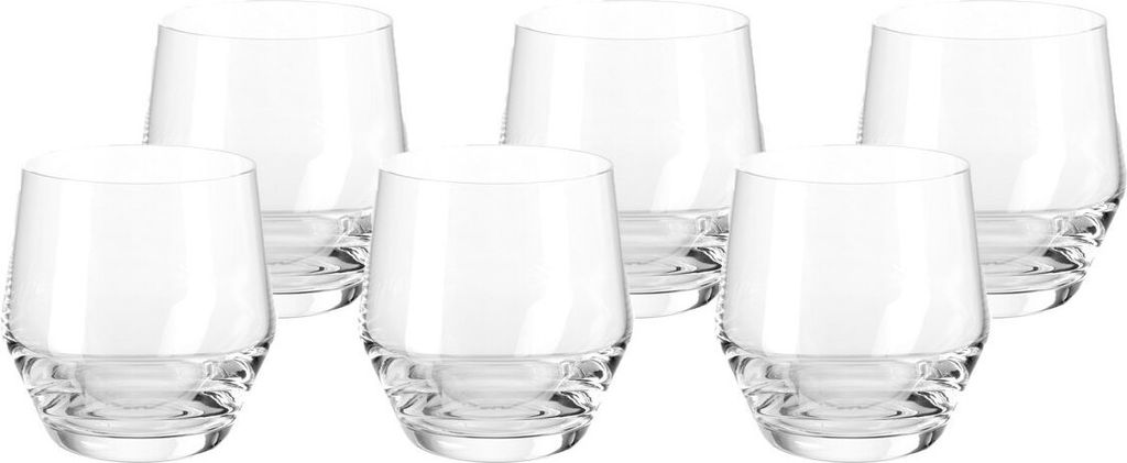Leonardo Puccini Trink-Gläser 6er Set, spülmaschinenfeste Wasser-Gläser, Trink-Becher aus Glas, Saft-Gläser im modernen Stil, 310 ml, klar, 069557